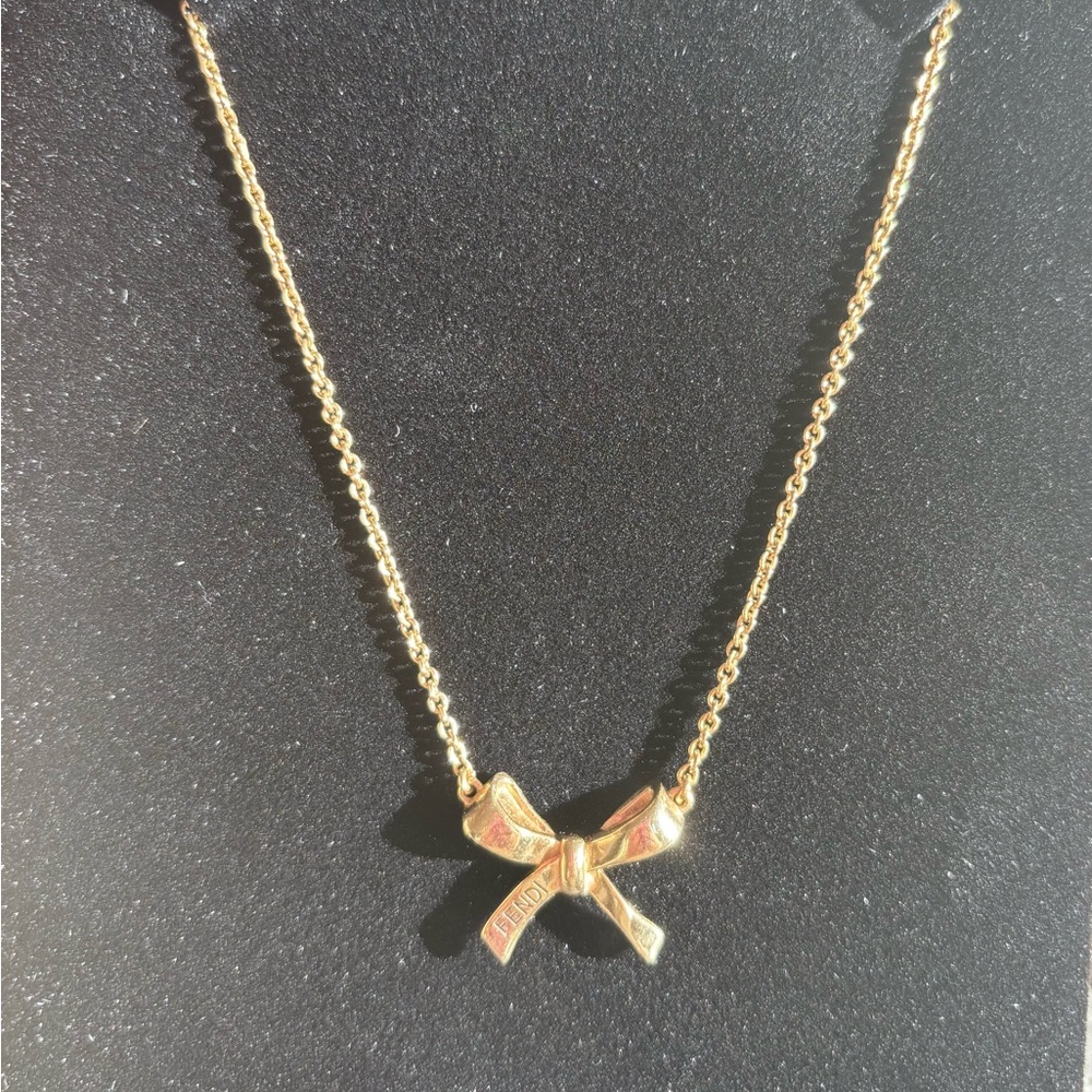Fendi Gold-Tone Bow Necklace - Picture 3 of 9